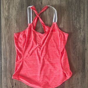 adidas Coral-Red Crossback Performance Tank